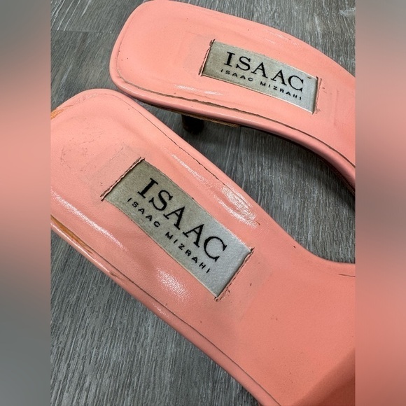 Isaac Mizrahi Floral Appliqué Spring Wicker Weave Pink Peach Sandals Size 6 - Picture 6 of 15